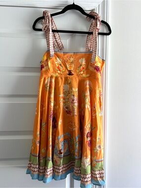 Caroline Constas | Dresses | Caroline Constas Halter Floral Linen Blend Embroidered Dress